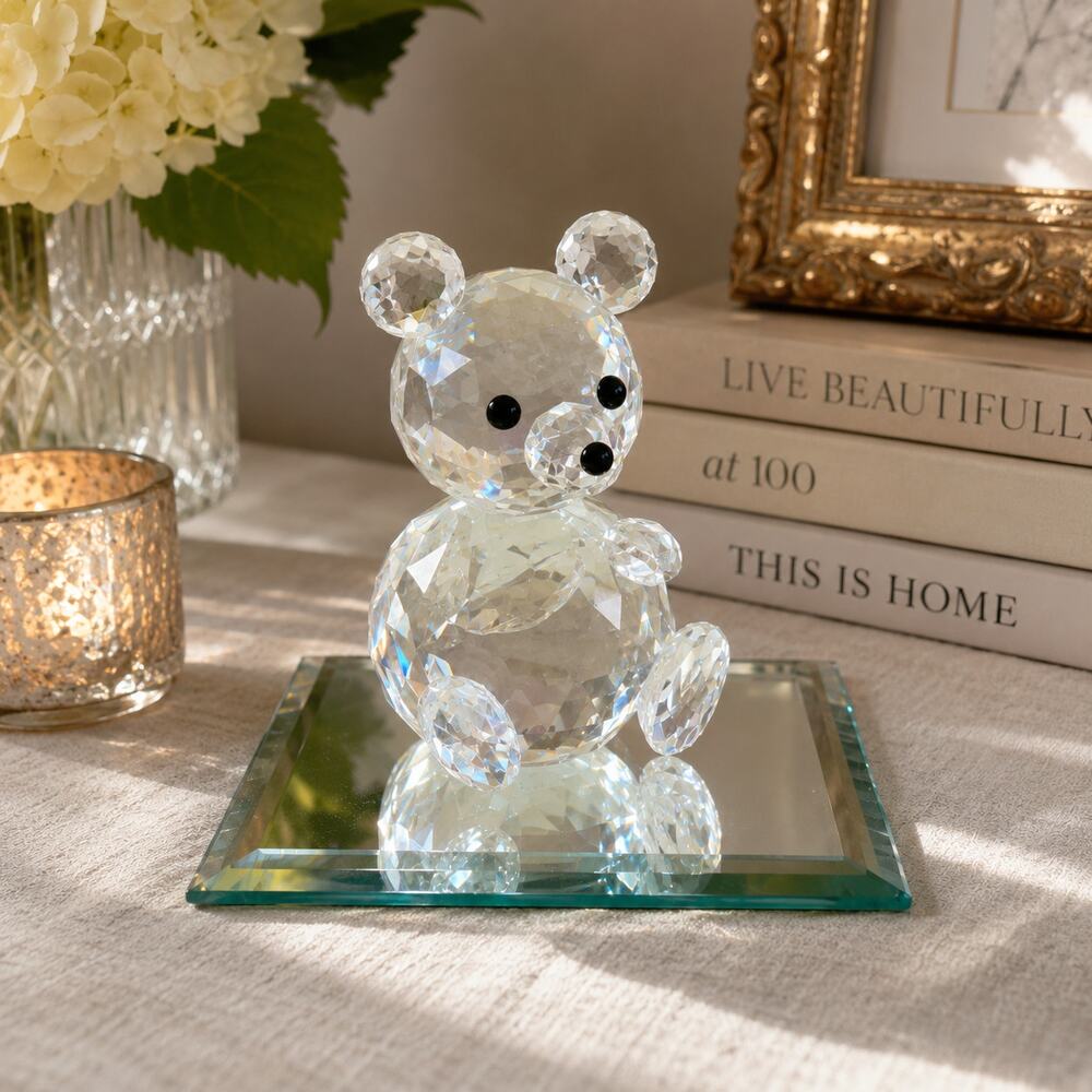Swarovski Large Teddy Bear Crystal Figurine 010009 Retired Woodland Friends